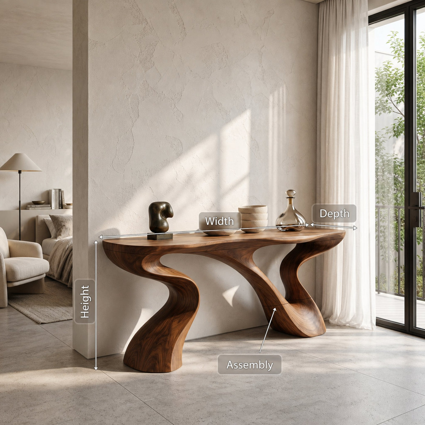 Minimalist Floating Console Table For Apartment Interior Design - product view 8