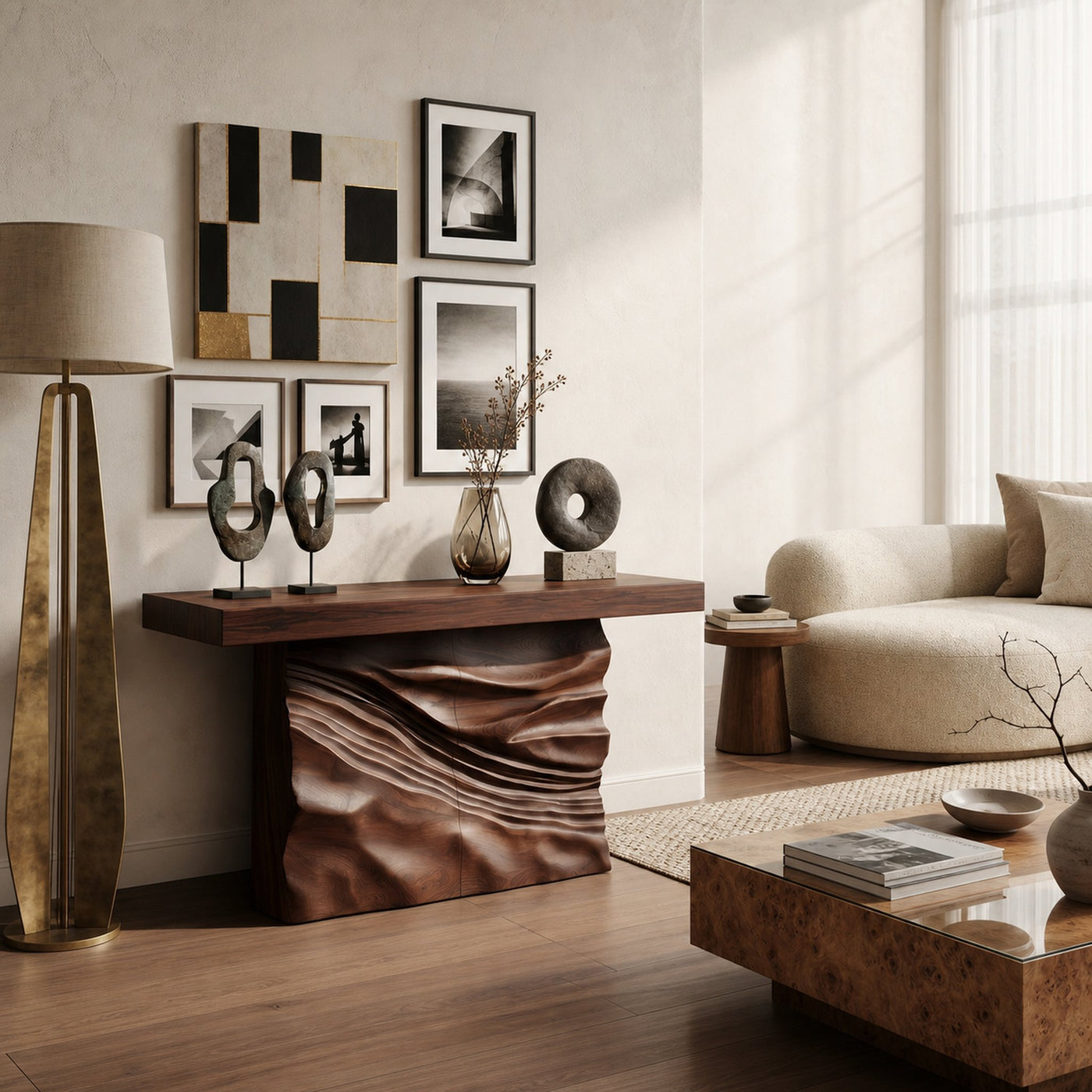 Minimalist Live Form Console Table For Apartment Interior Design - product view 7