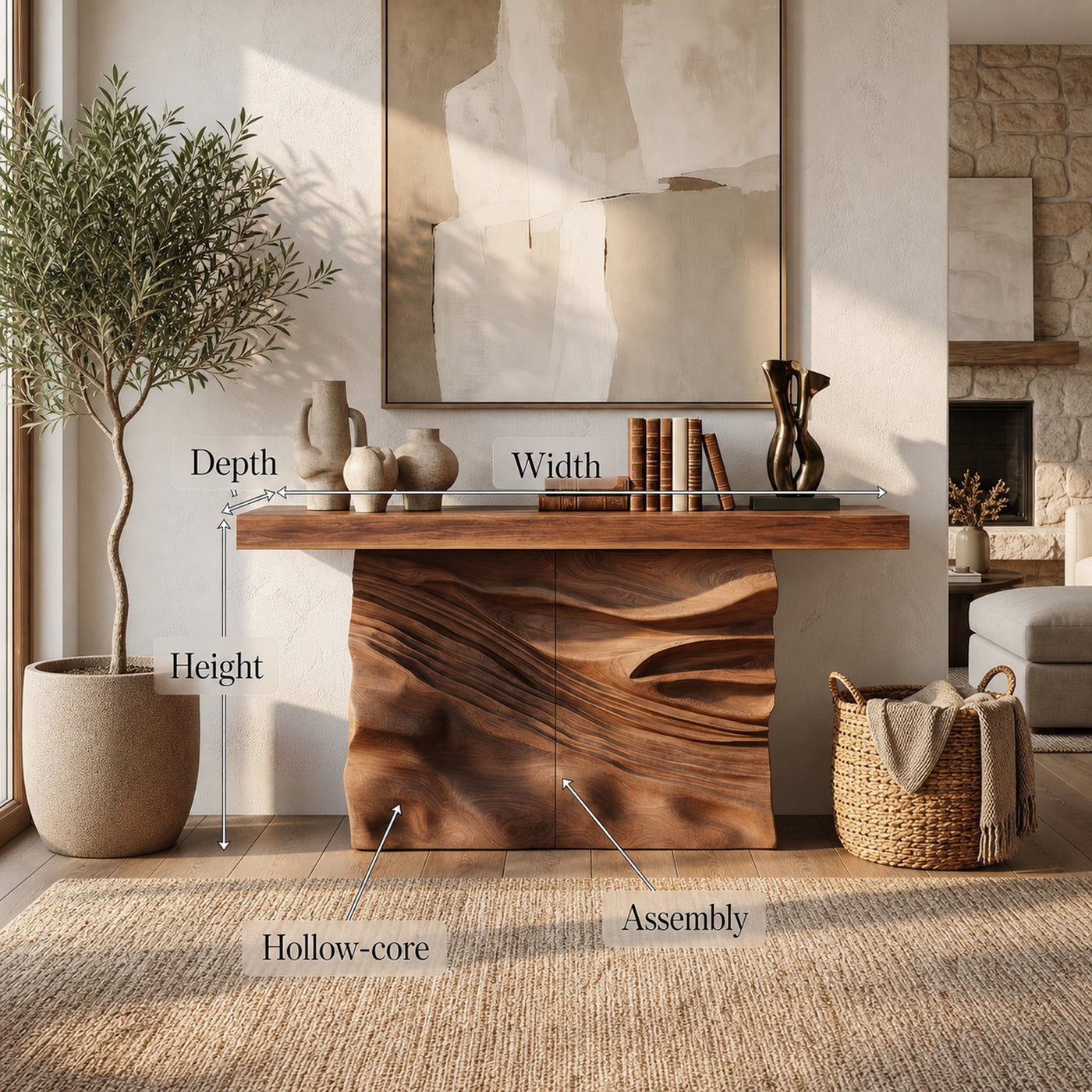 Minimalist Live Form Console Table For Apartment Interior Design - product view 8