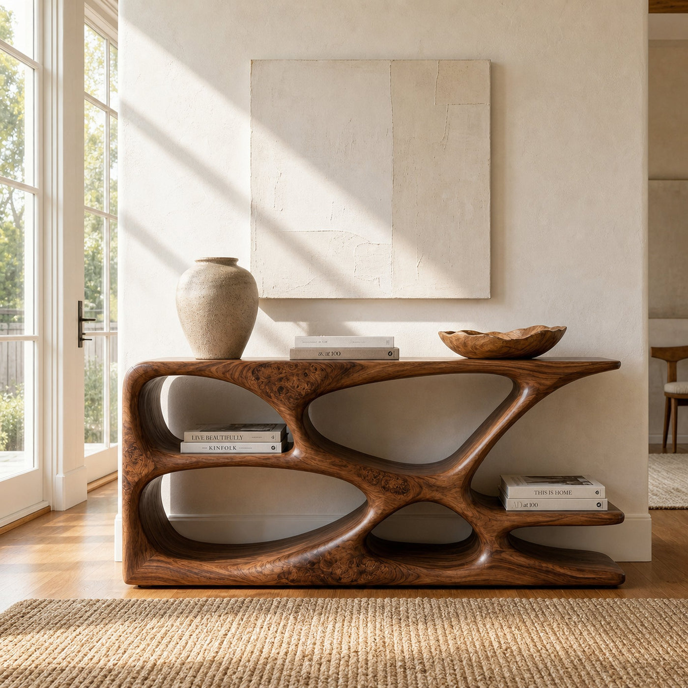 Minimalist Natural Wood Console Table For Living Space - product view 6