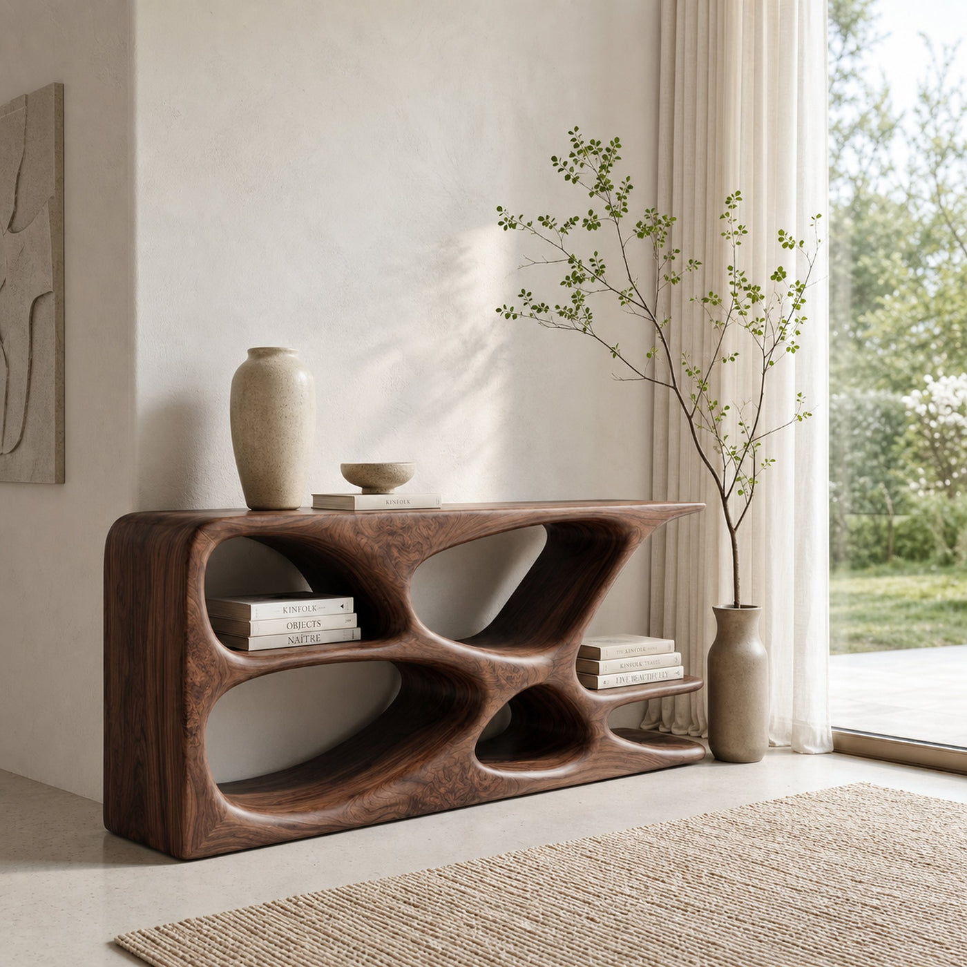 Minimalist Natural Wood Console Table For Living Space - product view 7