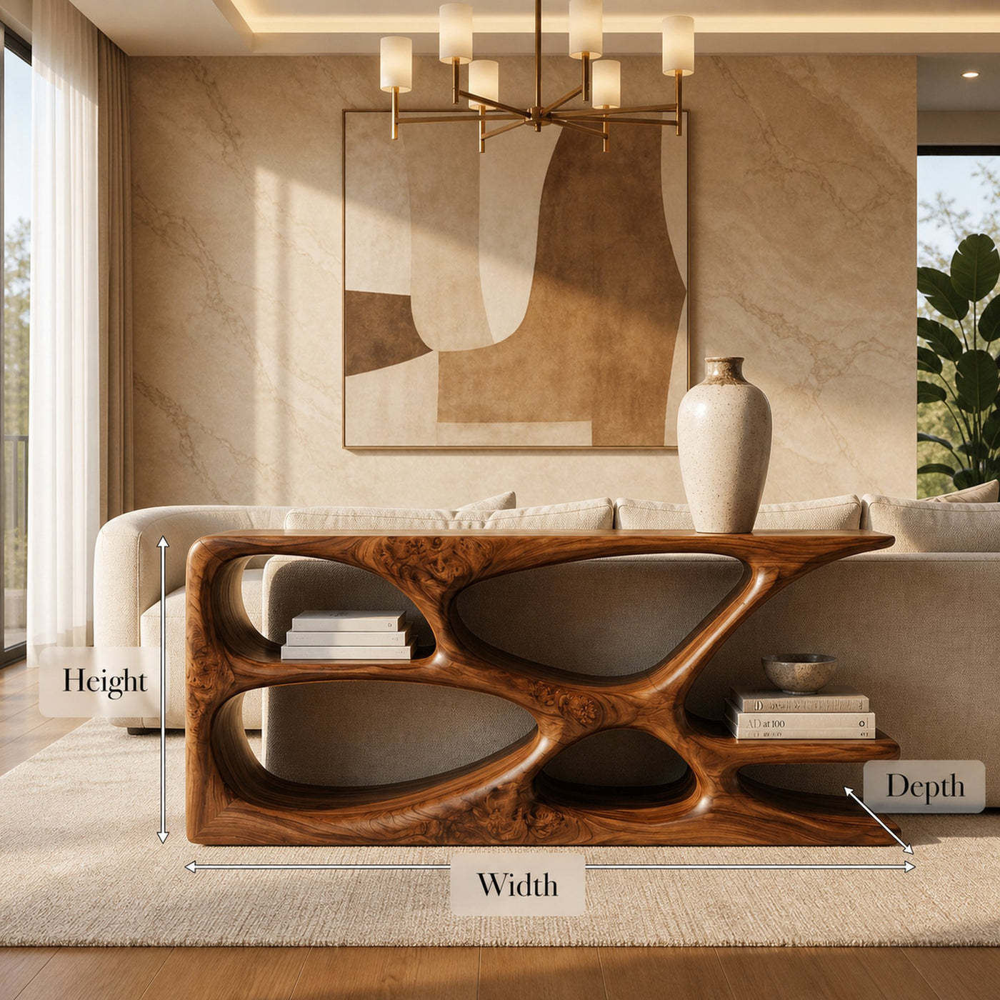 Minimalist Natural Wood Console Table For Living Space - product view 8