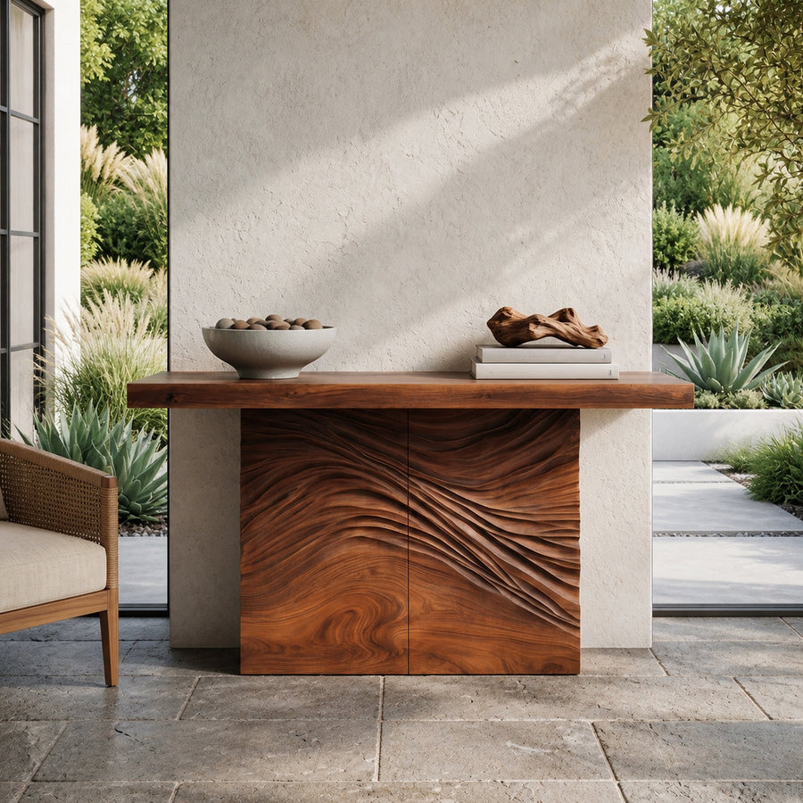 Minimalist Organic Edge Accent Table For Entryway Interior Area