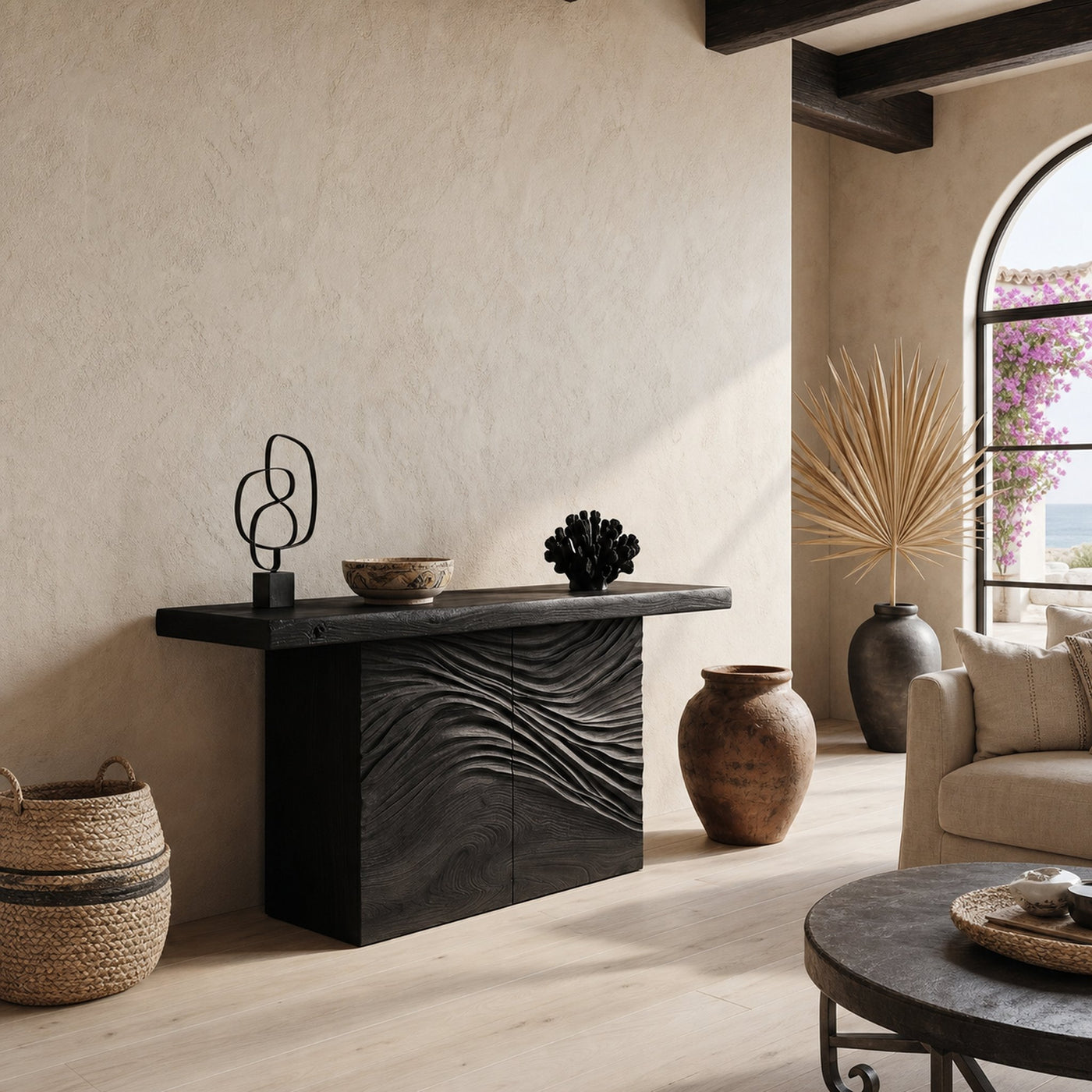 Minimalist Organic Edge Accent Table For Entryway Interior Area - product view 4