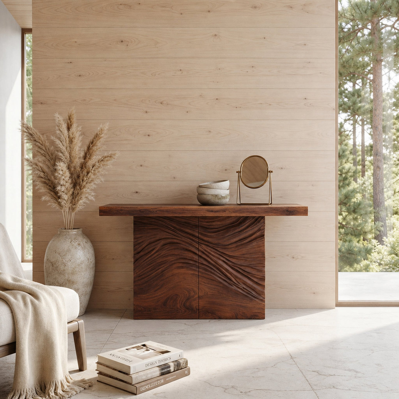 Minimalist Organic Edge Accent Table For Entryway Interior Area - product view 6