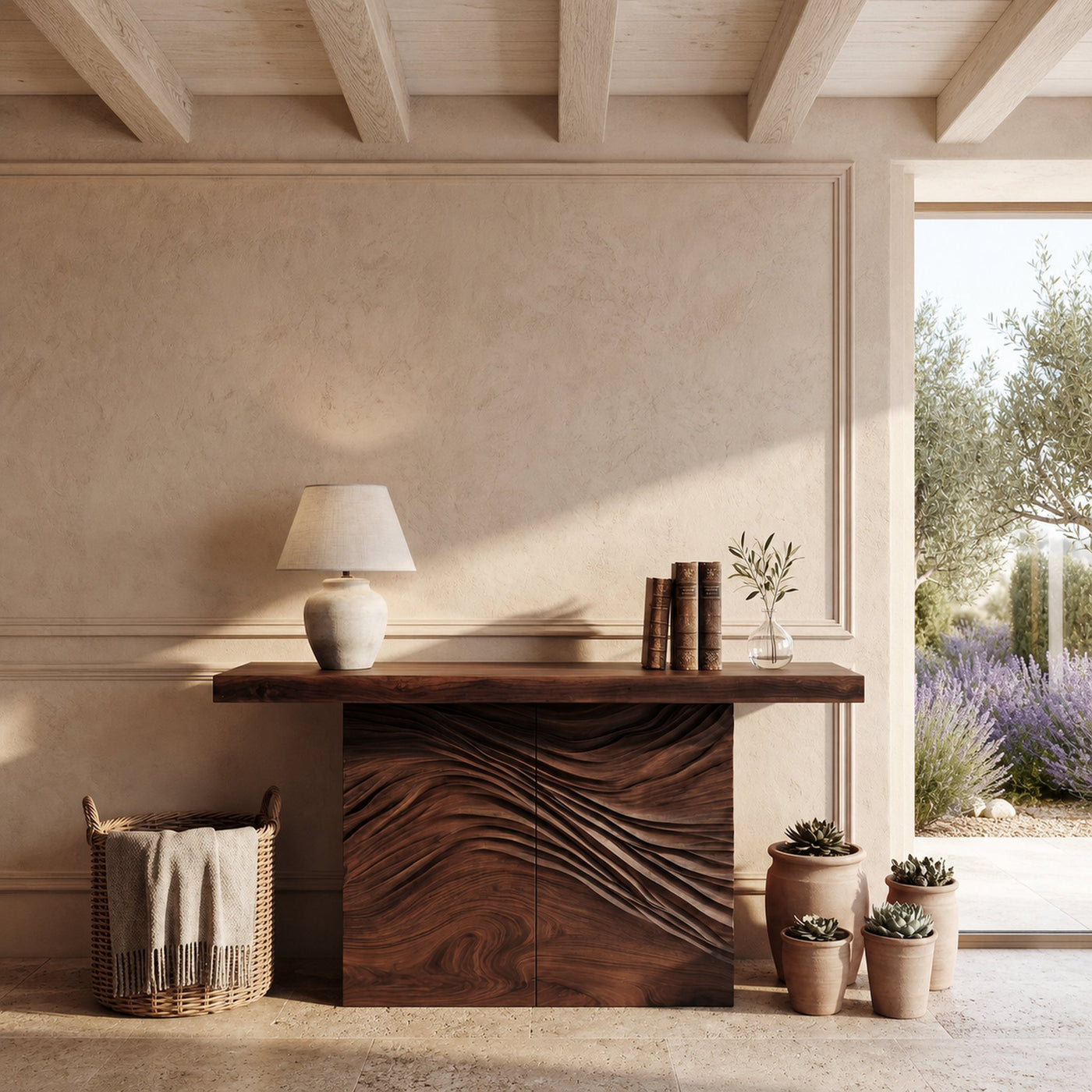 Minimalist Organic Edge Accent Table For Entryway Interior Area - product view 7
