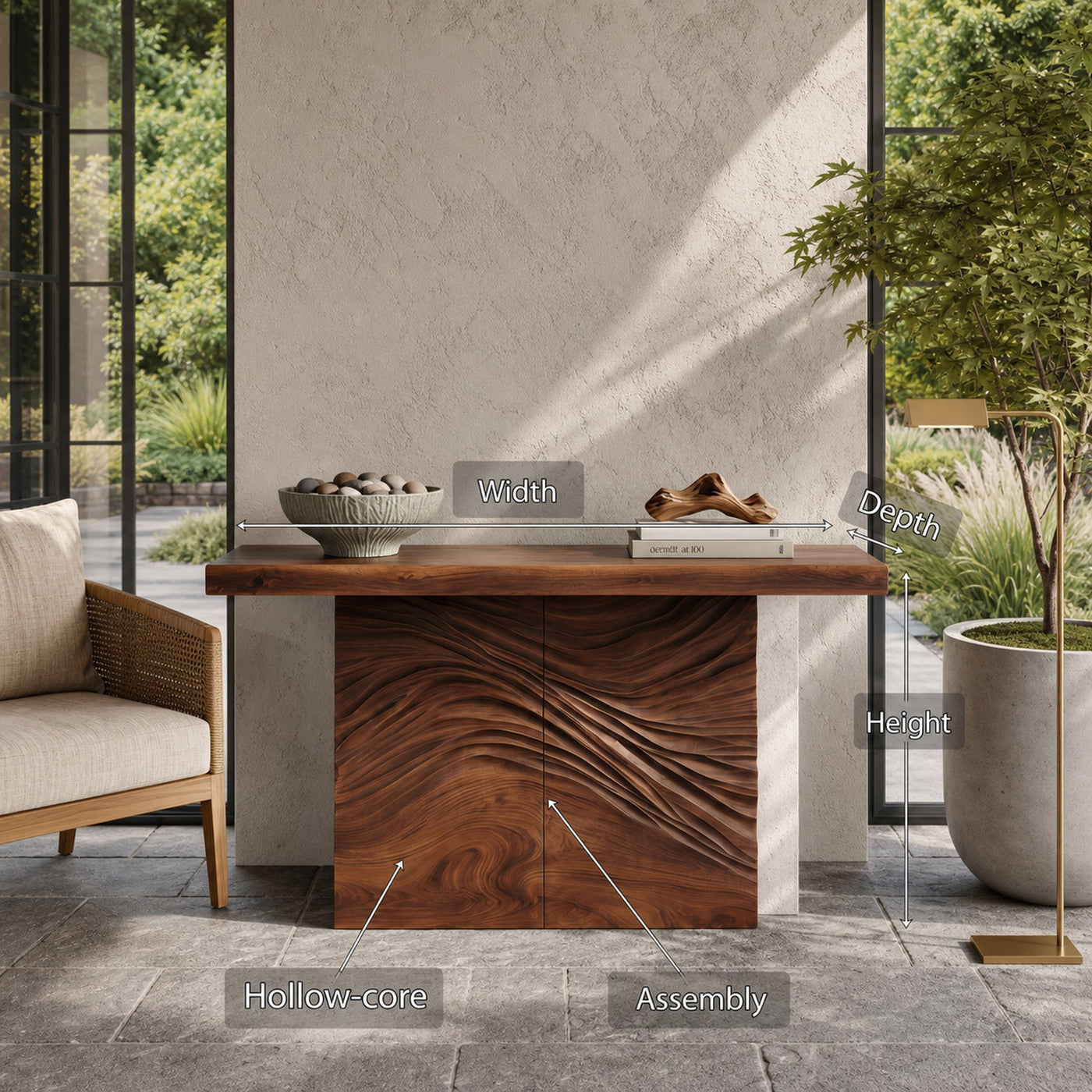 Minimalist Organic Edge Accent Table For Entryway Interior Area - product view 8