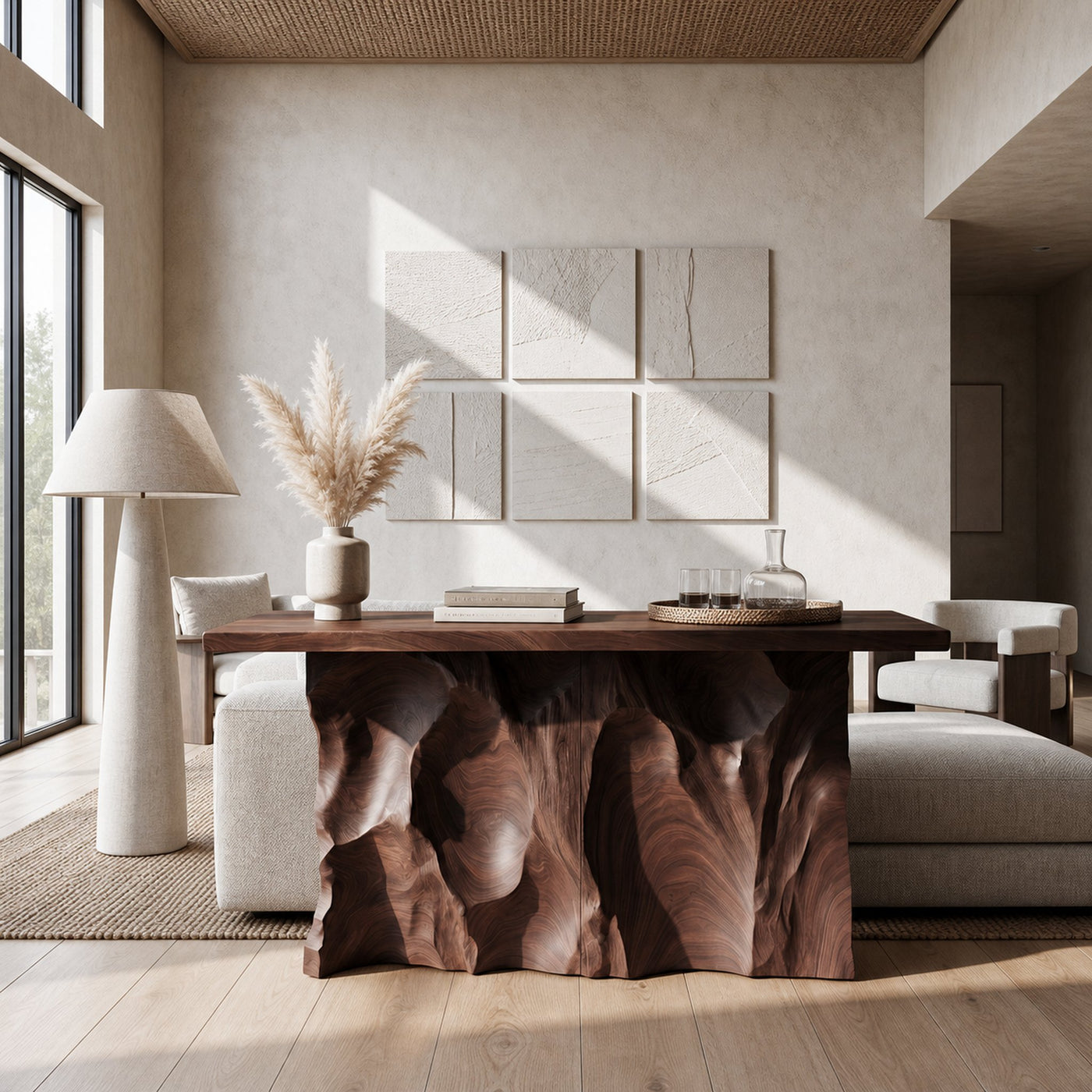 Minimalist Raw Edge Hall Table For Apartment Entryway Space - product view 7