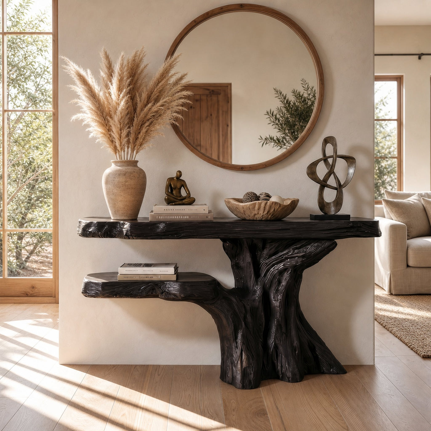 Minimalist Sculptural Console Table For Entryway And Living Room - product view 4