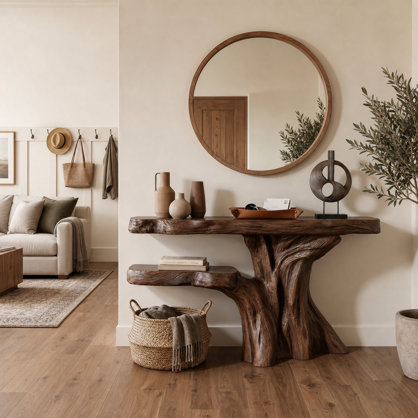 Minimalist Sculptural Console Table For Entryway And Living Room - product view 7