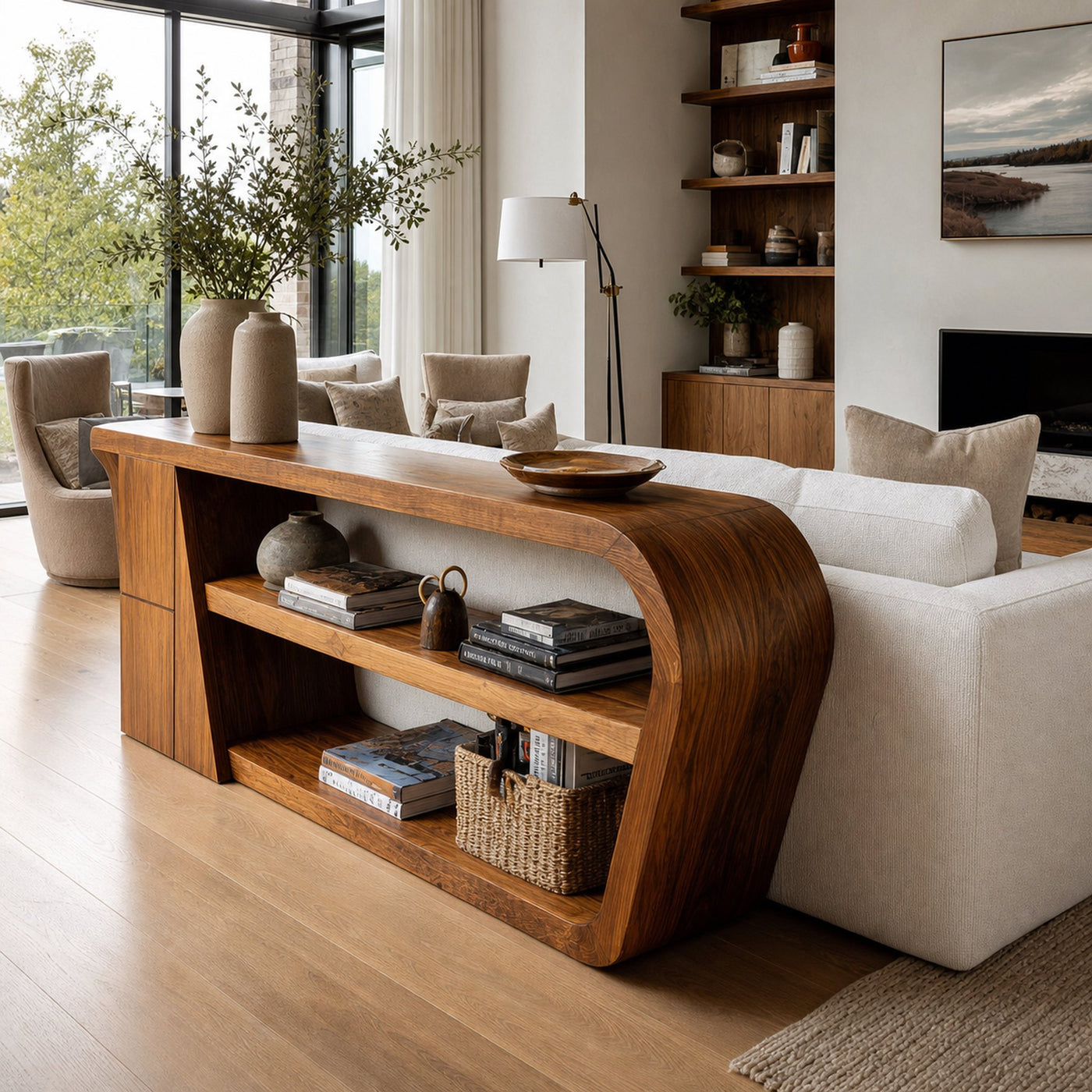 Minimalist Wood Console Table For Living Room Styles
