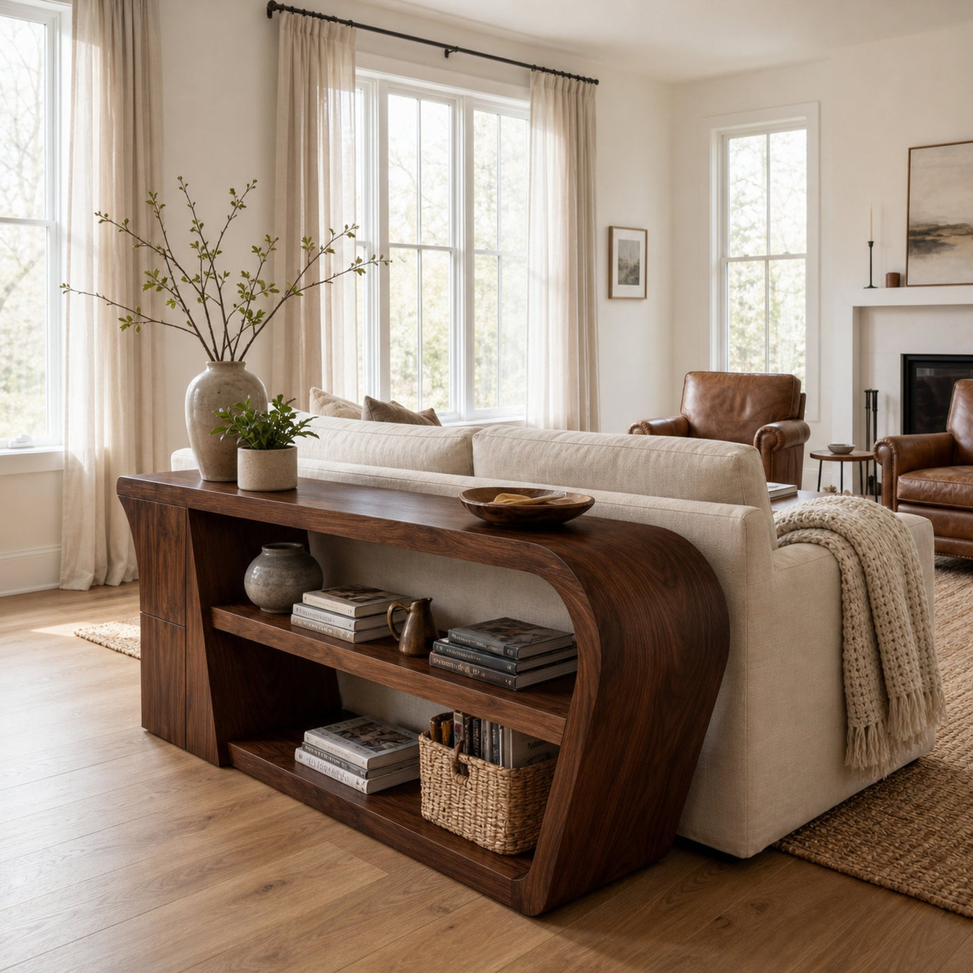 Minimalist Wood Console Table For Living Room Styles - product view 6