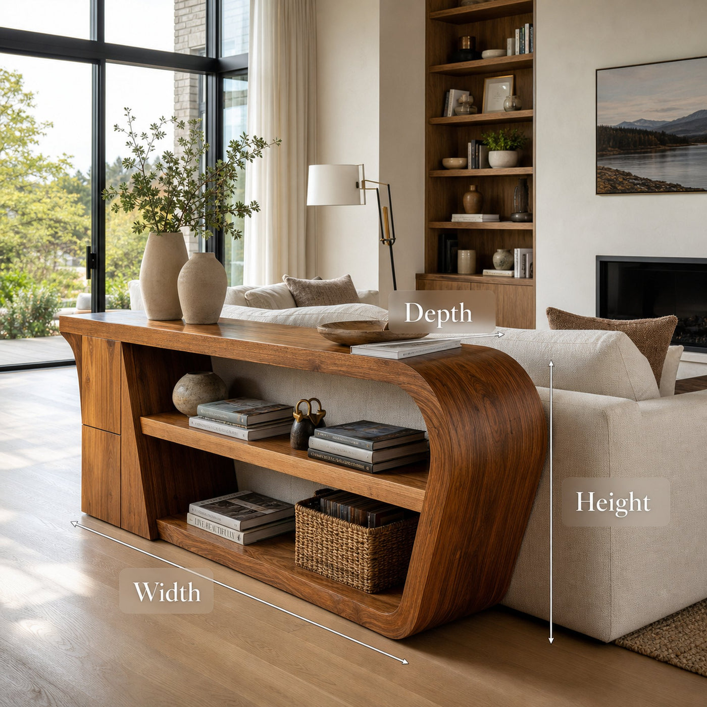 Minimalist Wood Console Table For Living Room Styles - product view 7