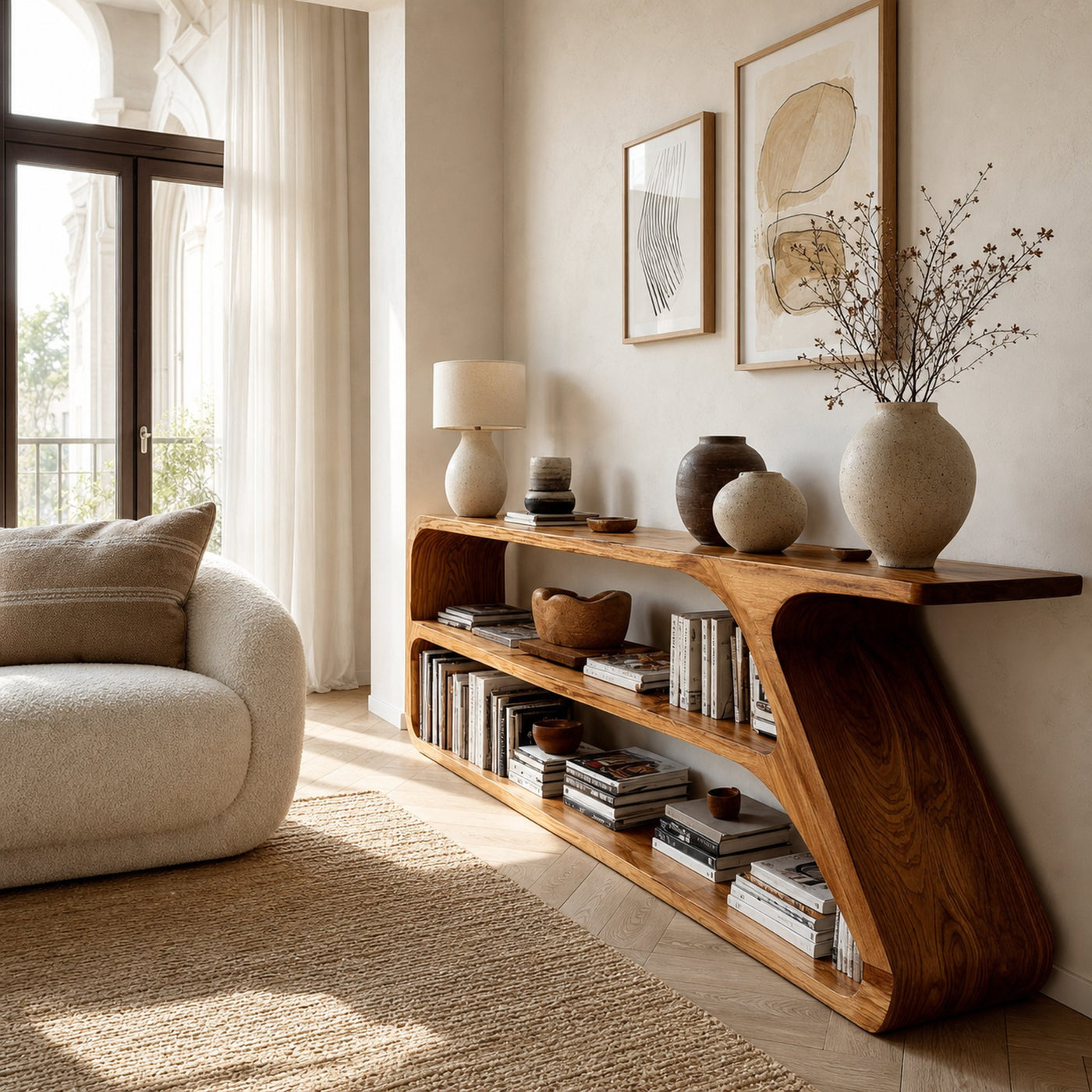 Minimalist Wooden Console Table For Living Room Display
