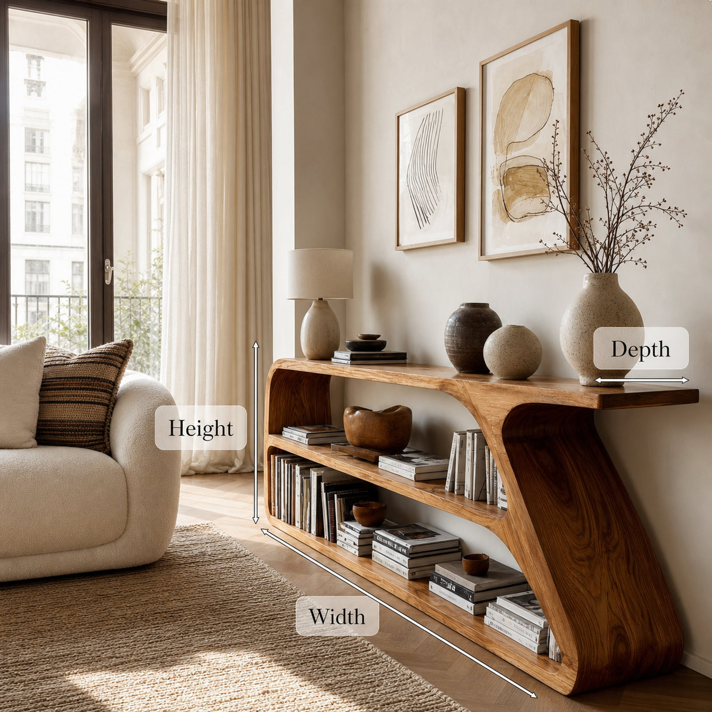 Minimalist Wooden Console Table For Living Room Display - product view 8