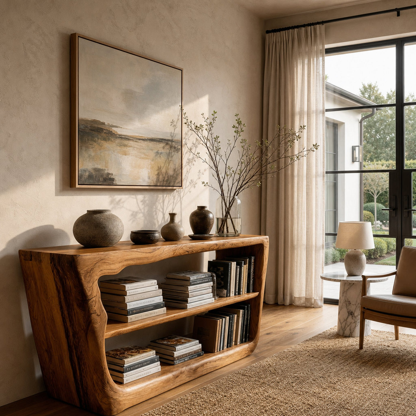 Minimalist Wooden Console Table For Living Room Storage