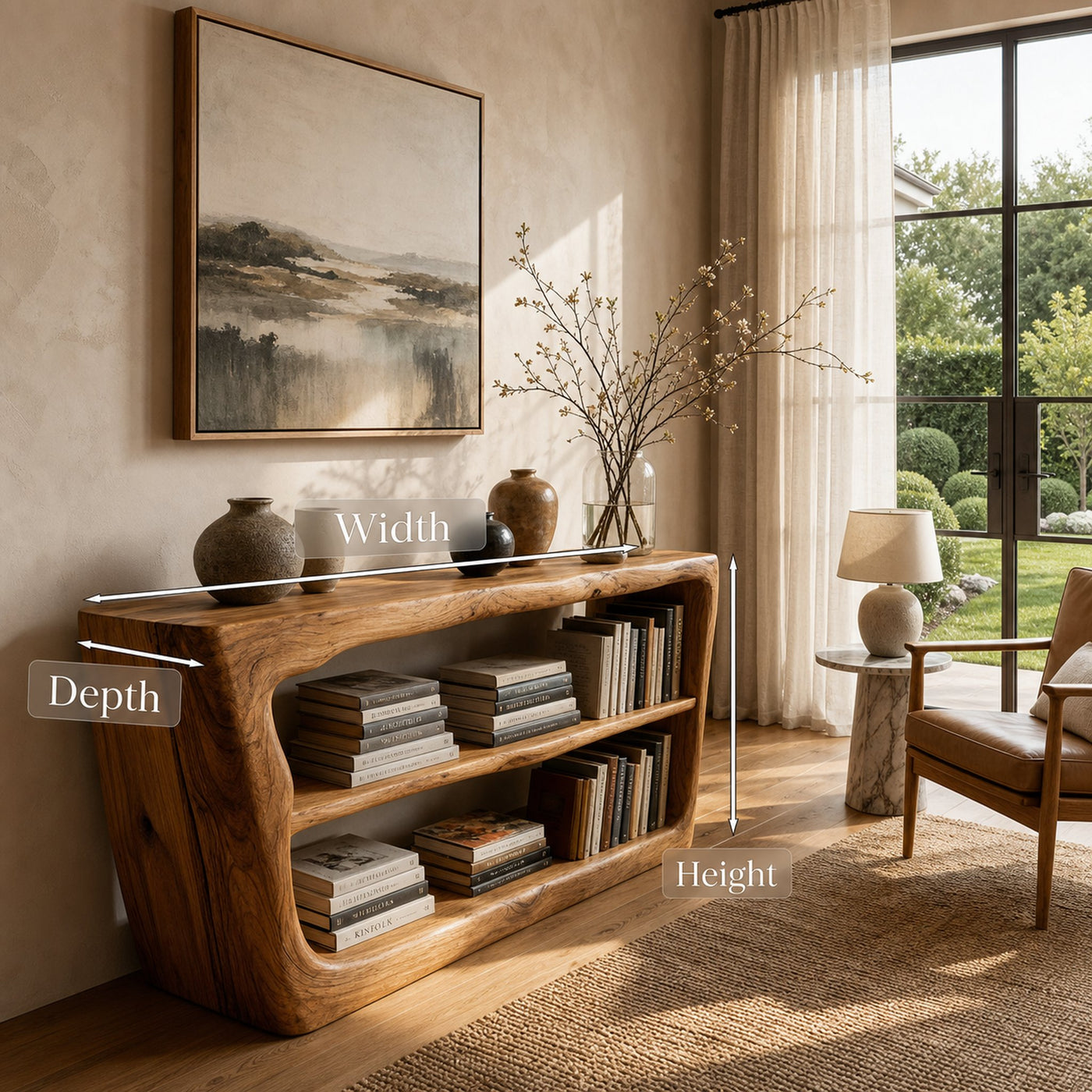 Minimalist Wooden Console Table For Living Room Storage - product view 7