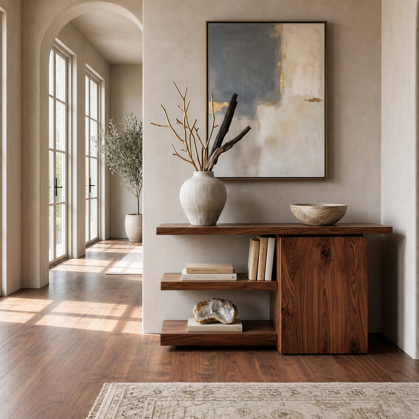 Modern Asymmetrical Console Table For Entryway - product view 2