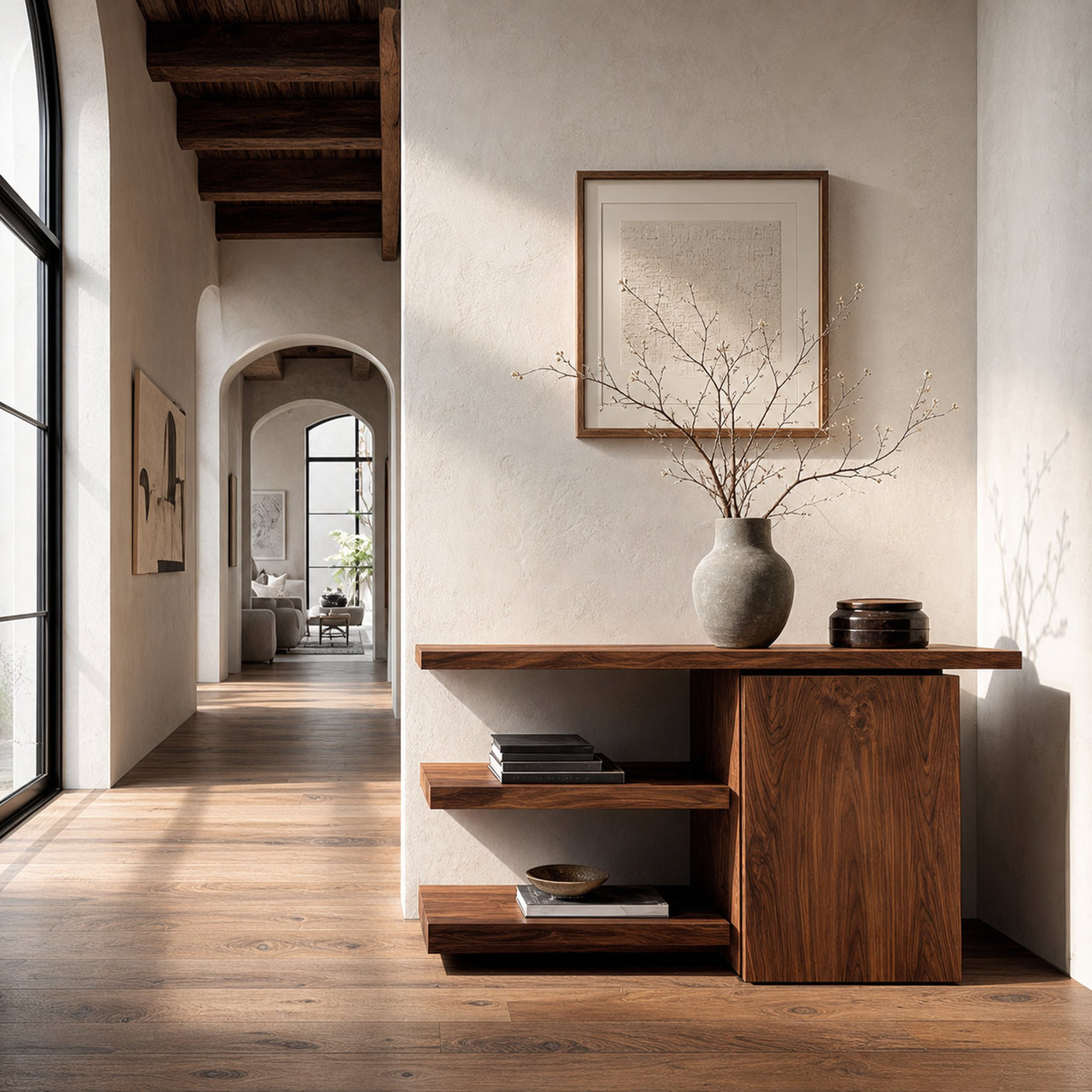 Modern Asymmetrical Console Table For Entryway - product view 6