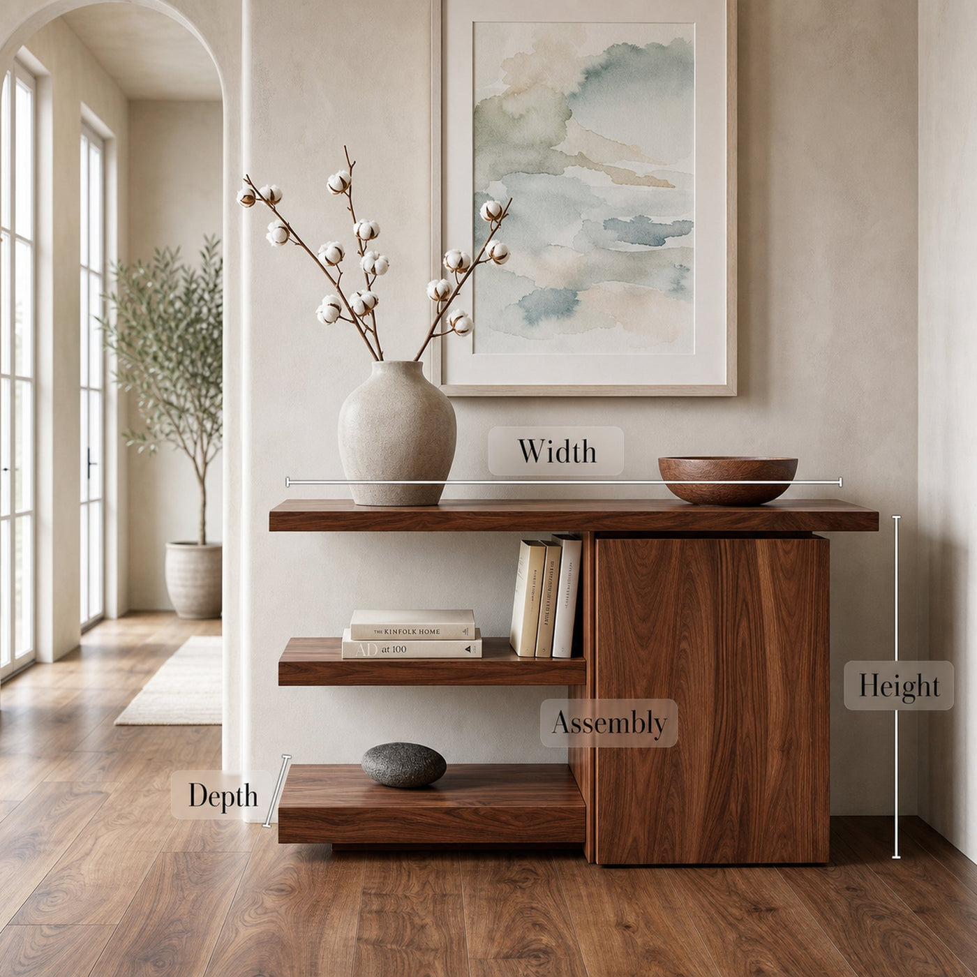 Modern Asymmetrical Console Table For Entryway - product view 8