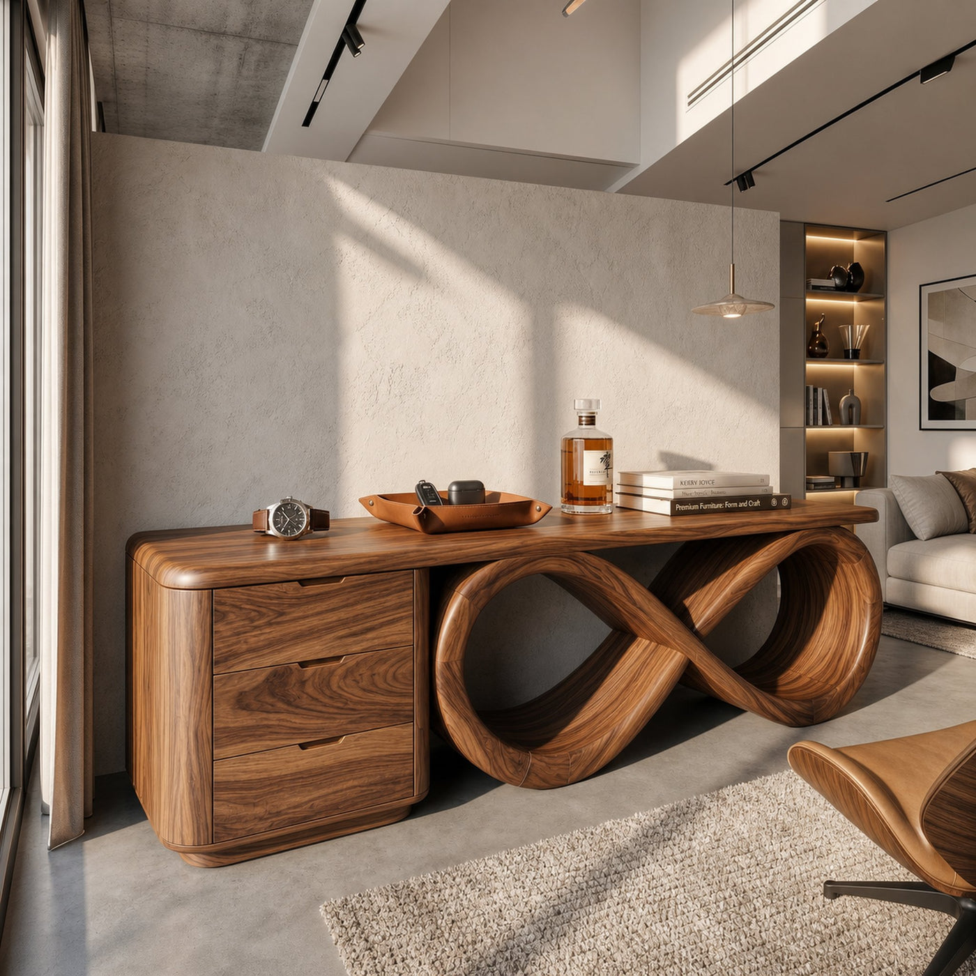 Modern Black Tree Console Table Luxury Residence - product view 6