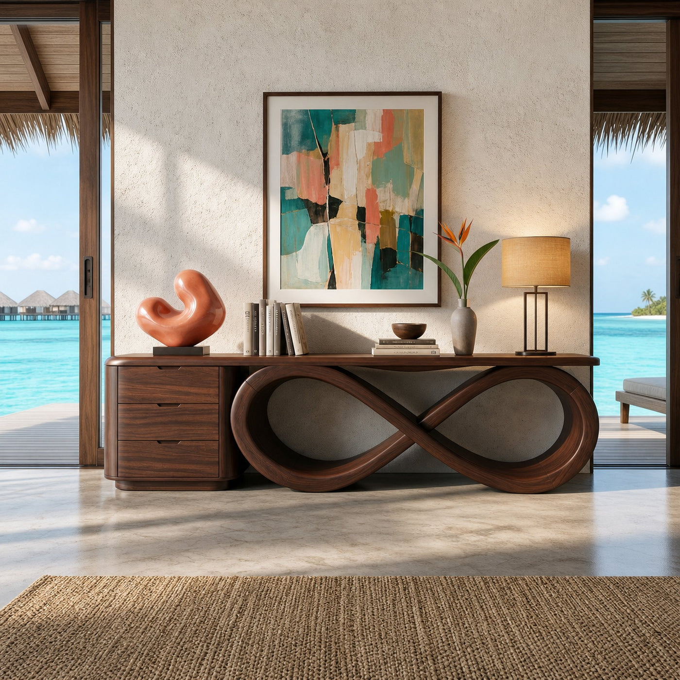 Modern Black Tree Console Table Luxury Residence - product view 7
