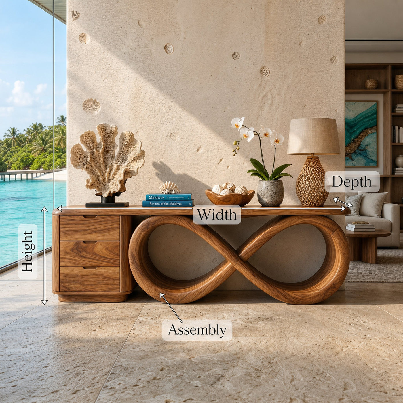 Modern Black Tree Console Table Luxury Residence - product view 8