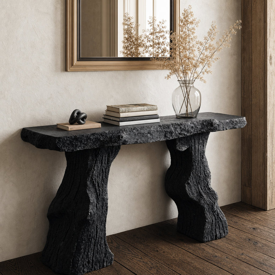 Modern Black Wood Console Table For Contemporary Decor