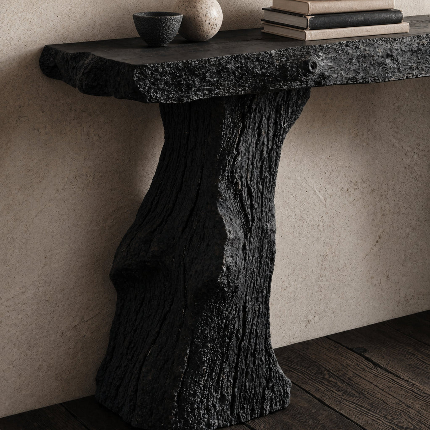 Modern Black Wood Console Table For Contemporary Decor - product view 3