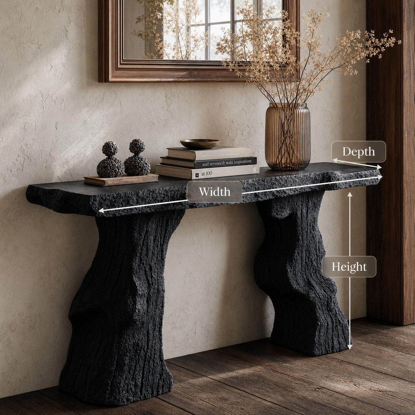 Modern Black Wood Console Table For Contemporary Decor - product view 5