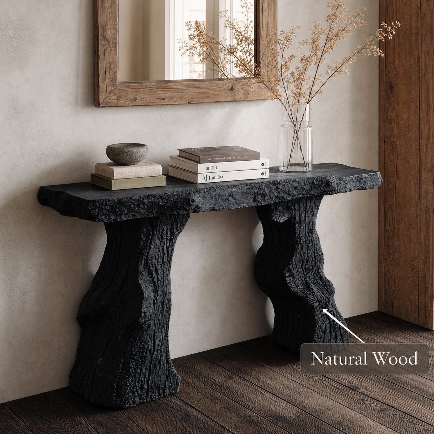 Modern Black Wood Console Table For Contemporary Decor - product view 6