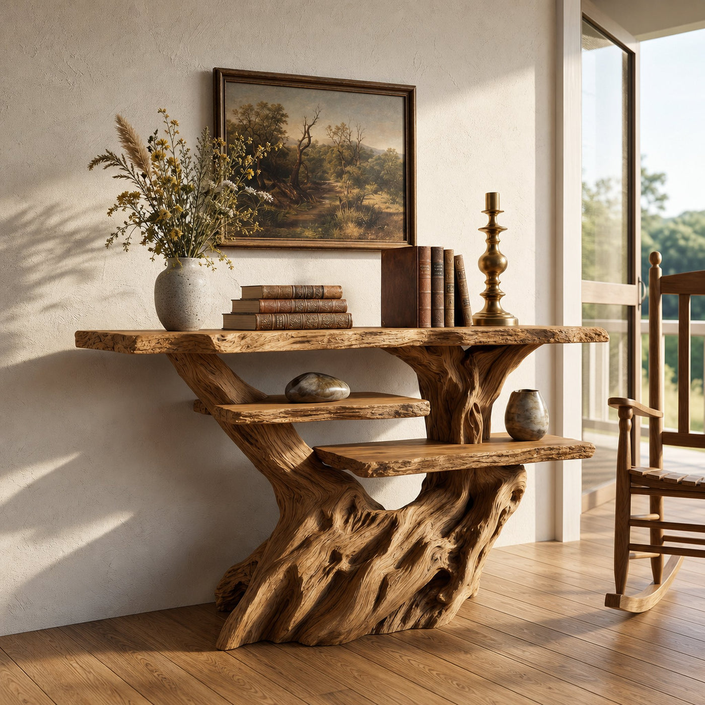 Modern Charred Wood Display Shelf For Hallway Furniture - product view 5