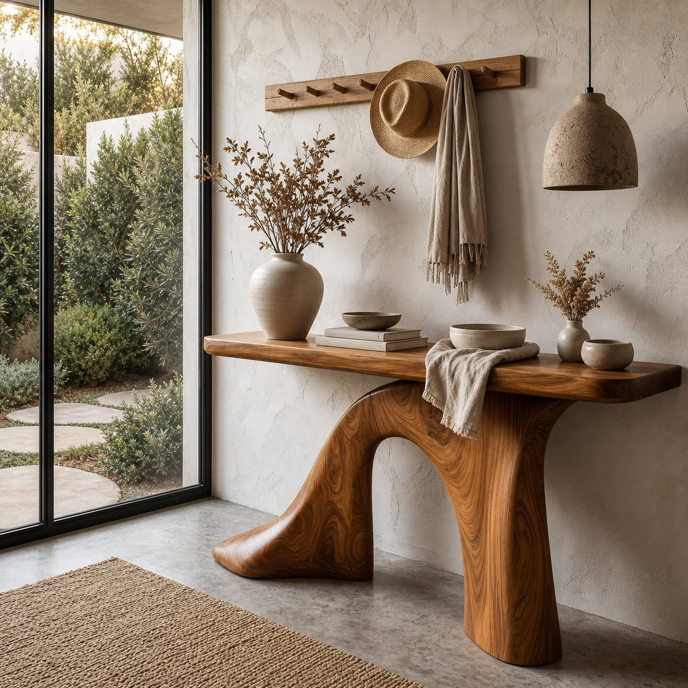 Modern Console Table Entryway Table With Sculptural Base For Living Room - product view 6