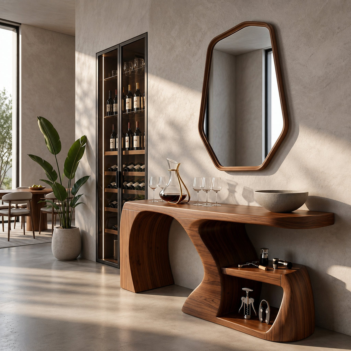 Modern Console Table With Architectural Curved Design For Entryway - product view 6