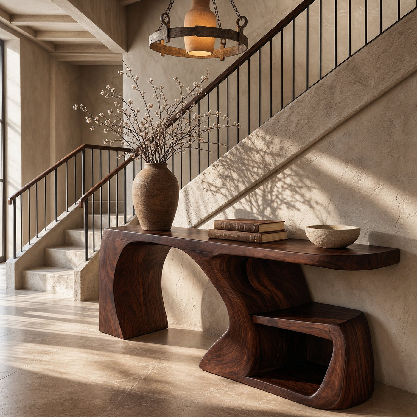 Modern Console Table With Architectural Curved Design For Entryway - product view 7