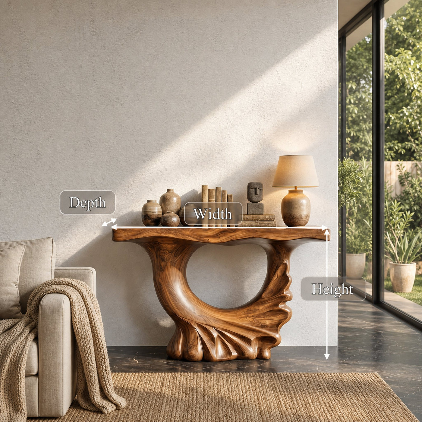 Modern Console Table With Ring Form Pedestal Base For Living Room - product view 8