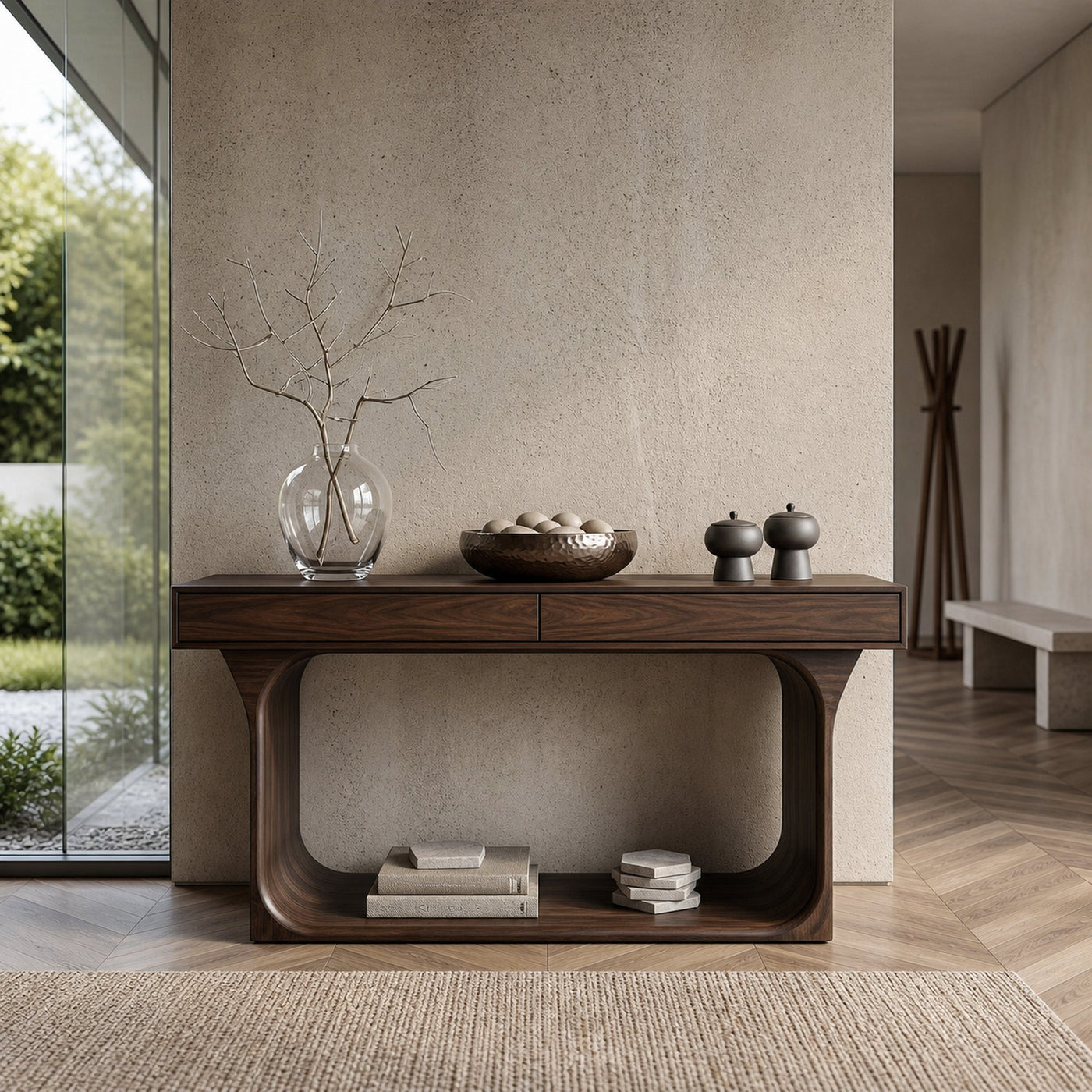 Modern Console Table With Rounded Base Frame For Home - product view 7