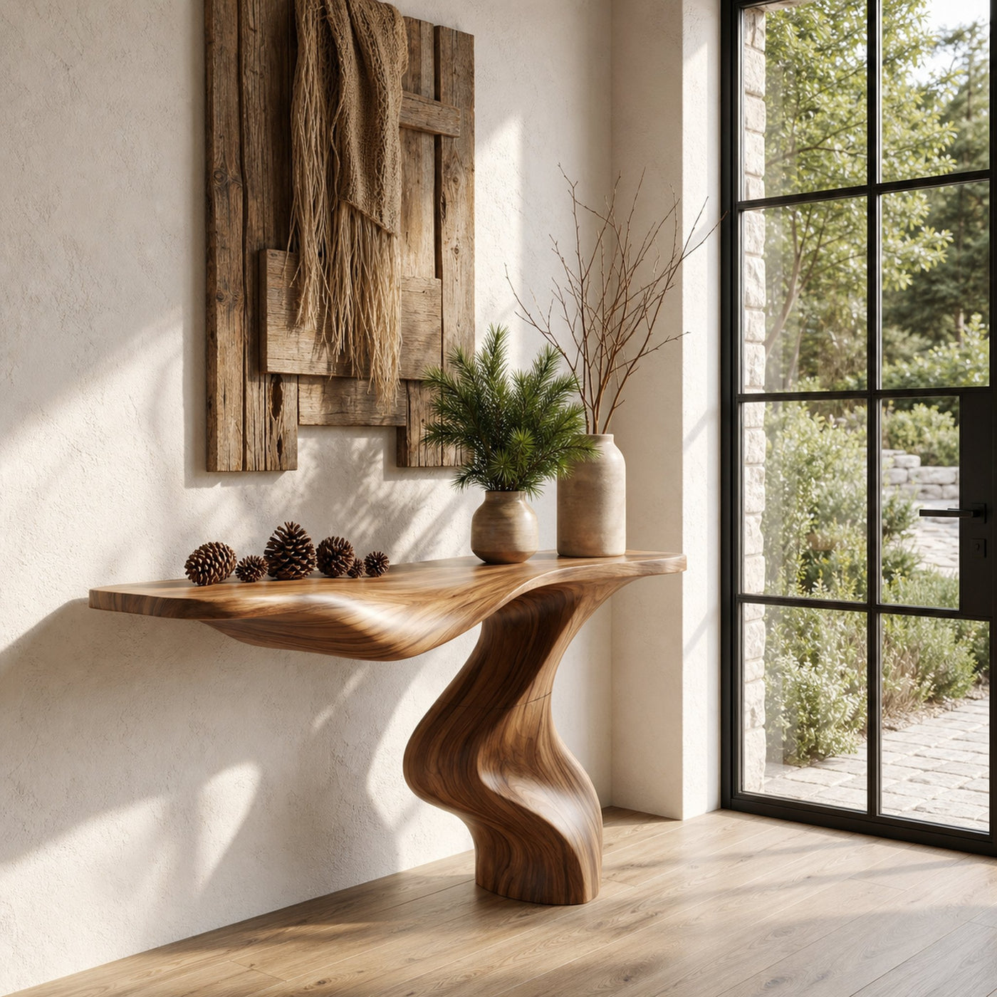 Modern Console Table With Statement Sculptural Base For Living Room - product view 6