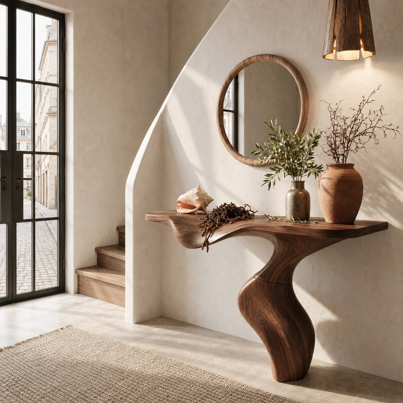 Modern Console Table With Statement Sculptural Base For Living Room - product view 7