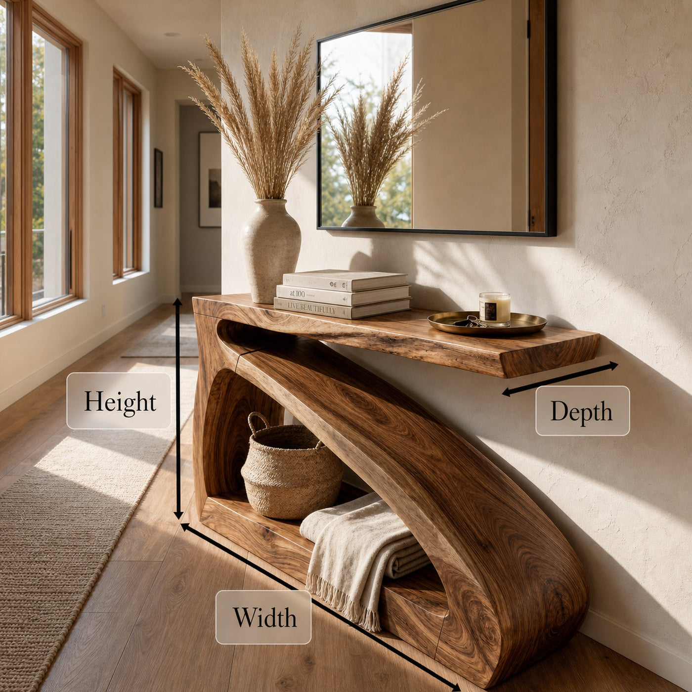 Modern Console Table Wooden For Hallway Space And Living Room - product view 6