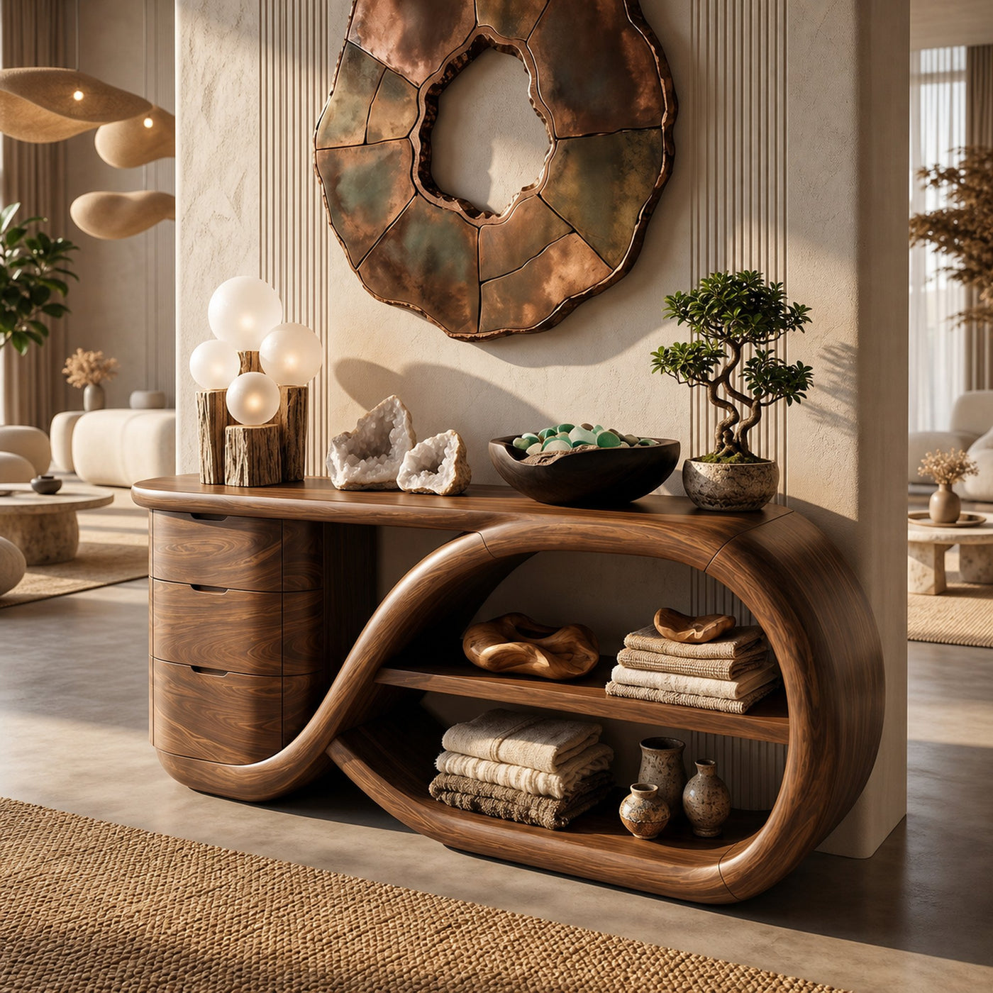 Modern Cross Base Console Table Luxury Hallway
