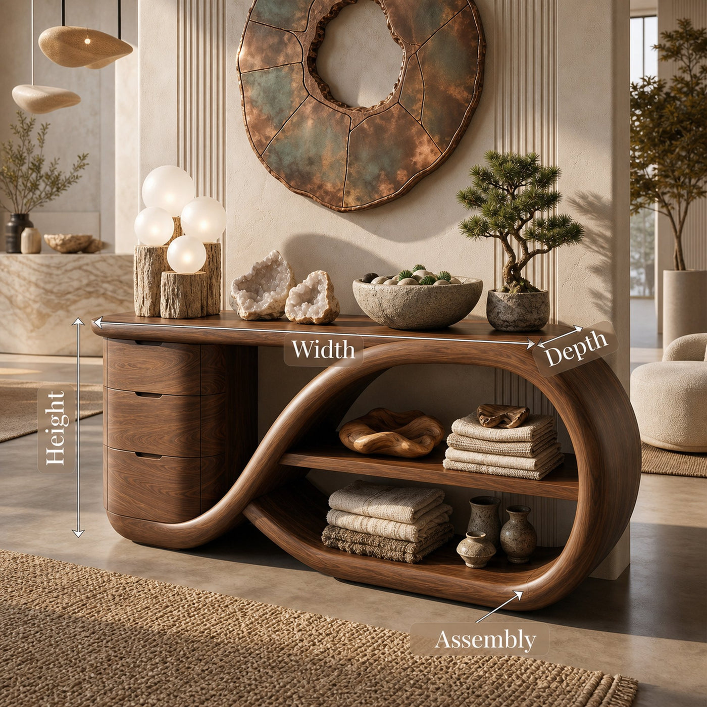 Modern Cross Base Console Table Luxury Hallway - product view 8