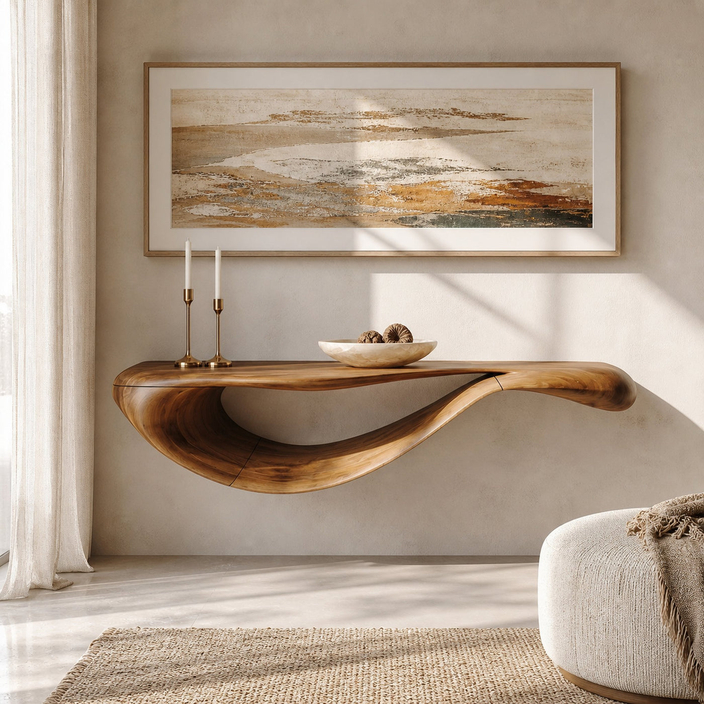 Modern Floating Console Table For Contemporary Interior Design