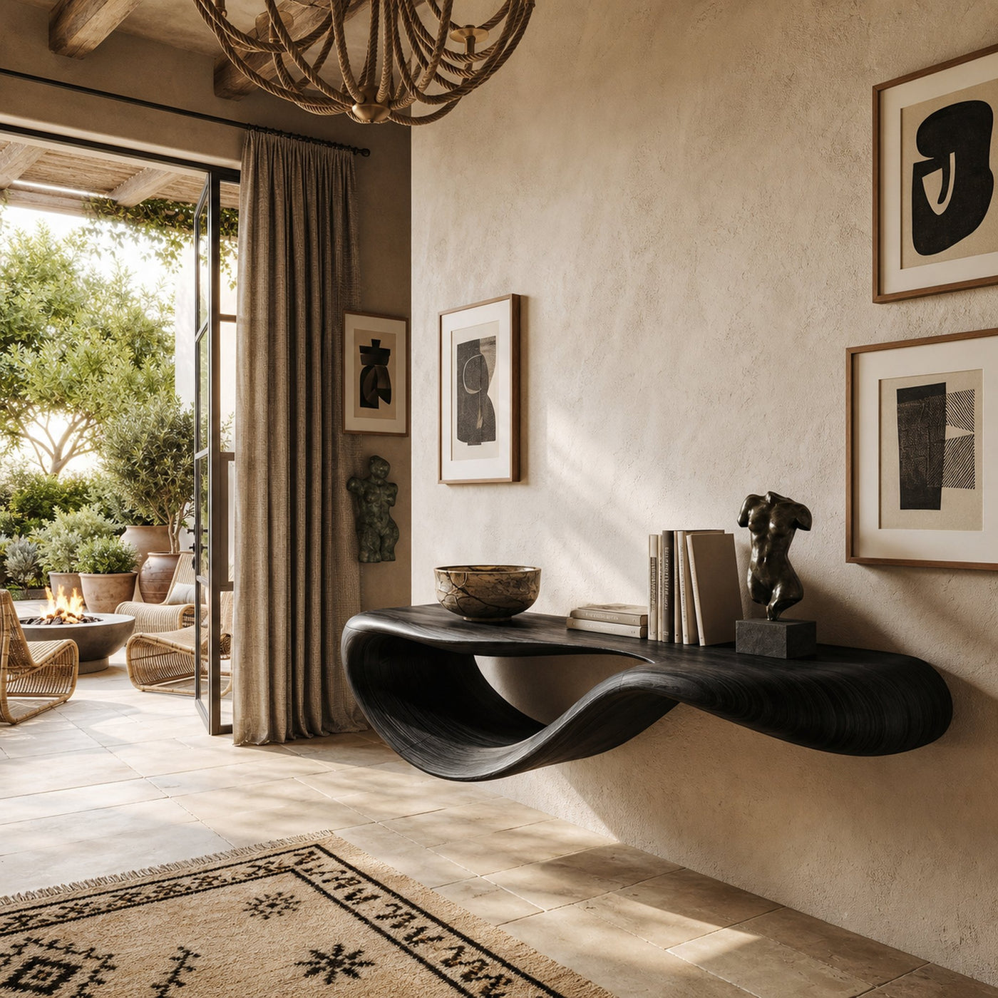Modern Floating Console Table For Contemporary Interior Design - product view 3