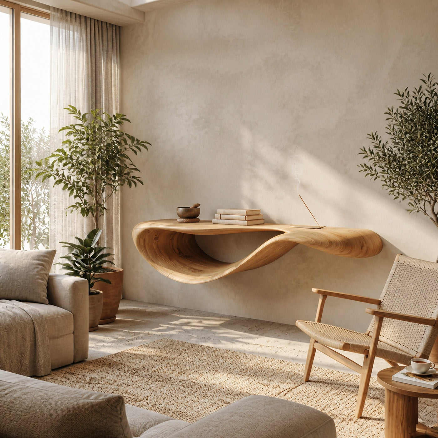Modern Floating Console Table For Contemporary Interior Design - product view 4