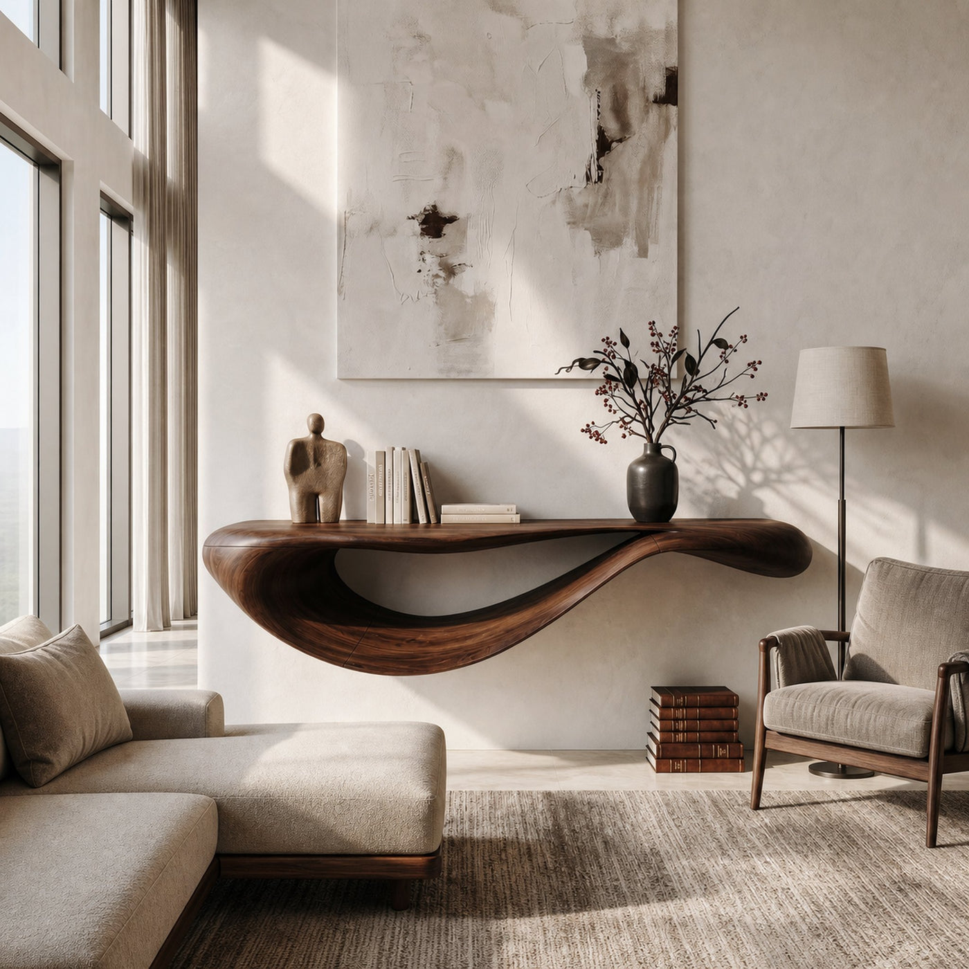 Modern Floating Console Table For Contemporary Interior Design - product view 5