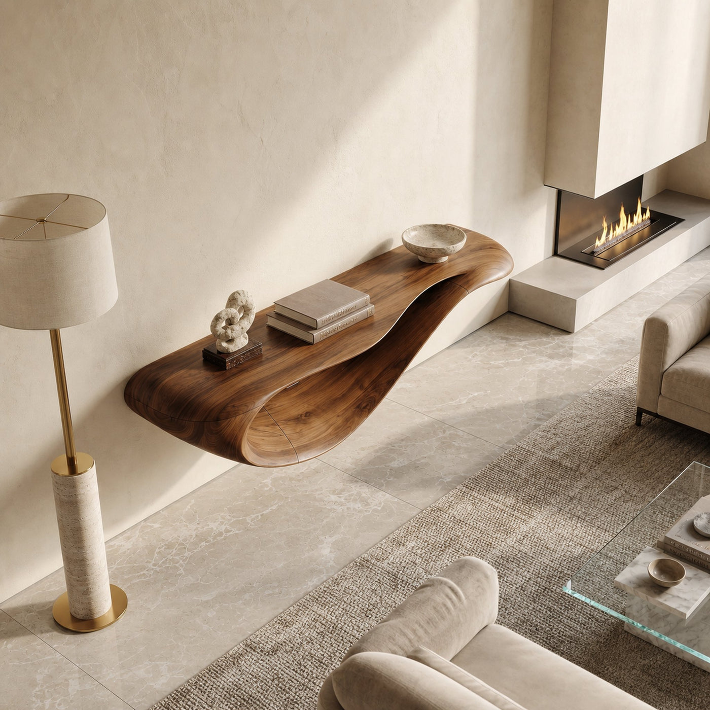 Modern Floating Console Table For Contemporary Interior Design - product view 7