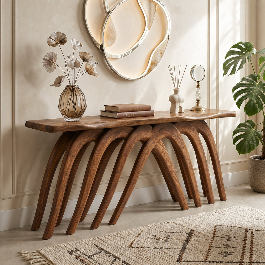 Modern Flowing Console Table Luxury Living Room