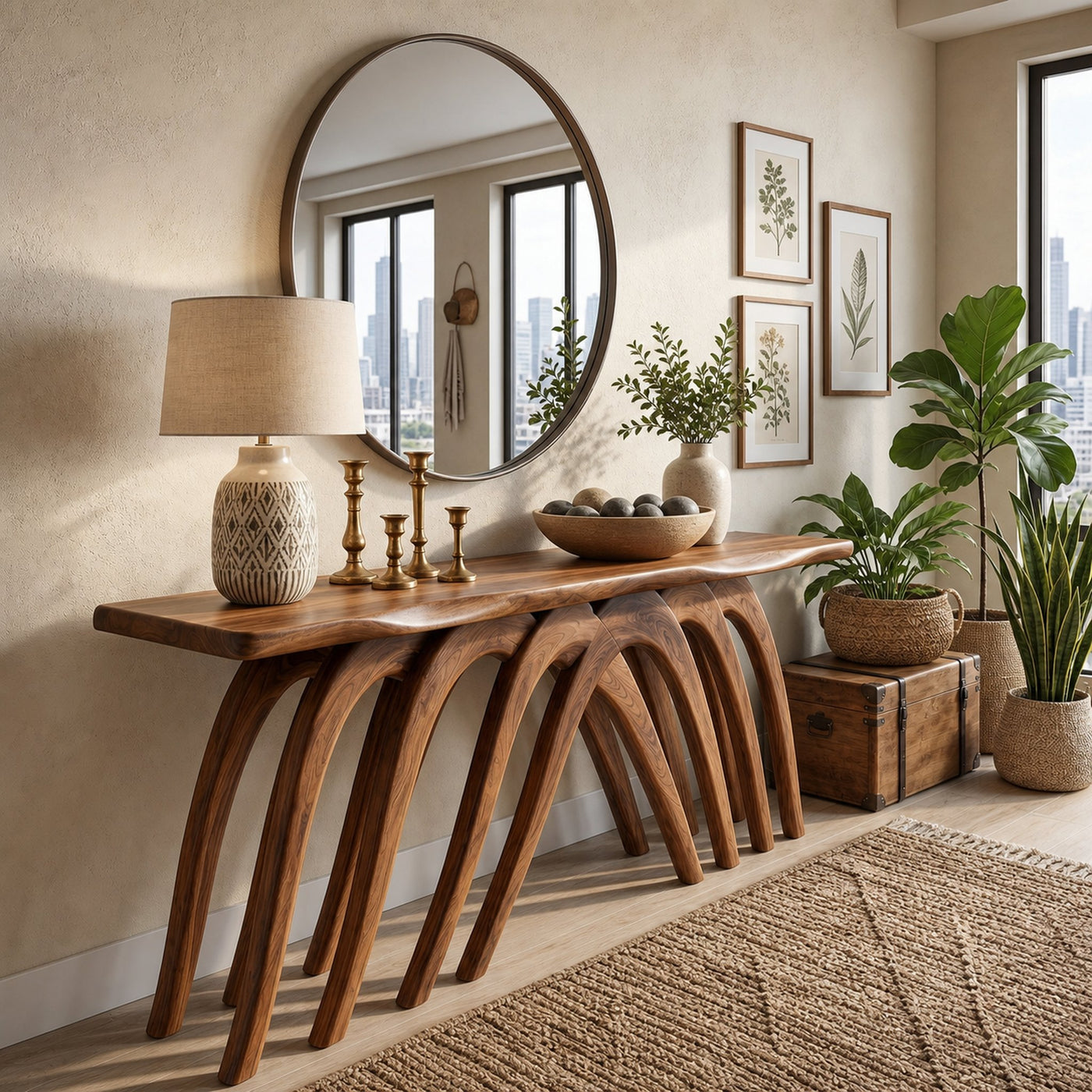Modern Flowing Console Table Luxury Living Room - product view 3