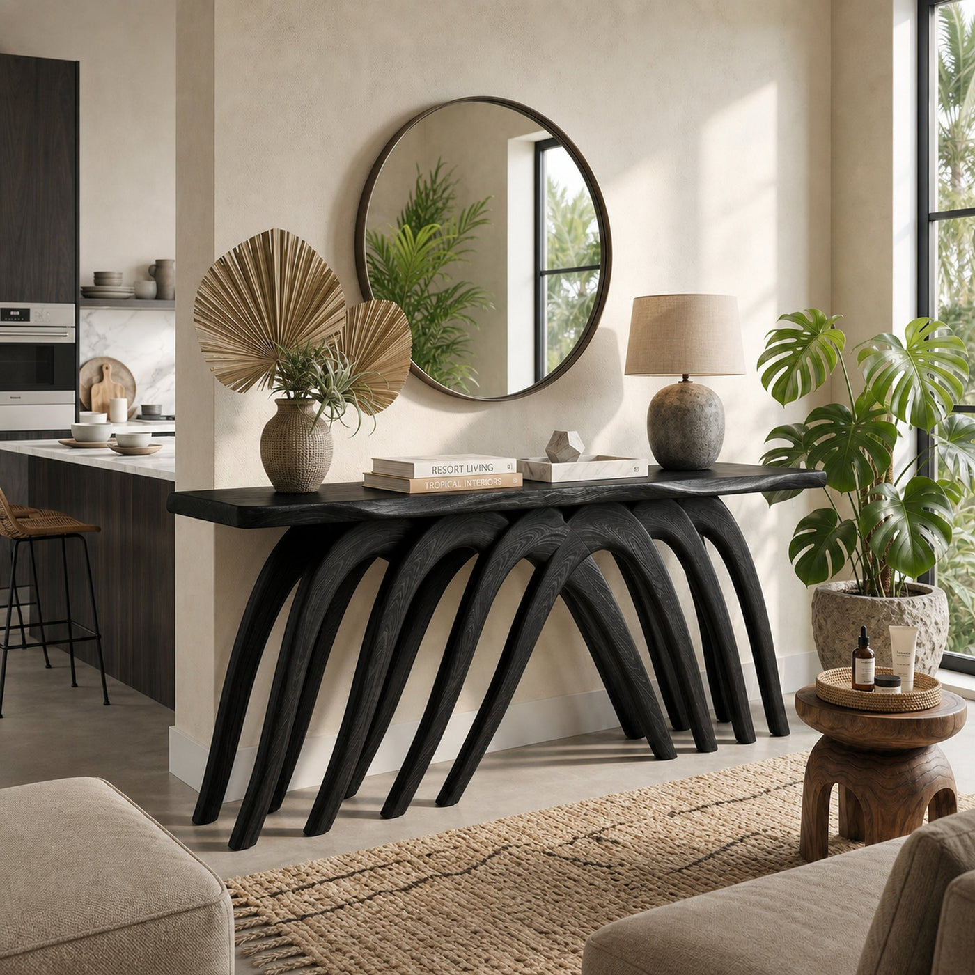 Modern Flowing Console Table Luxury Living Room - product view 4